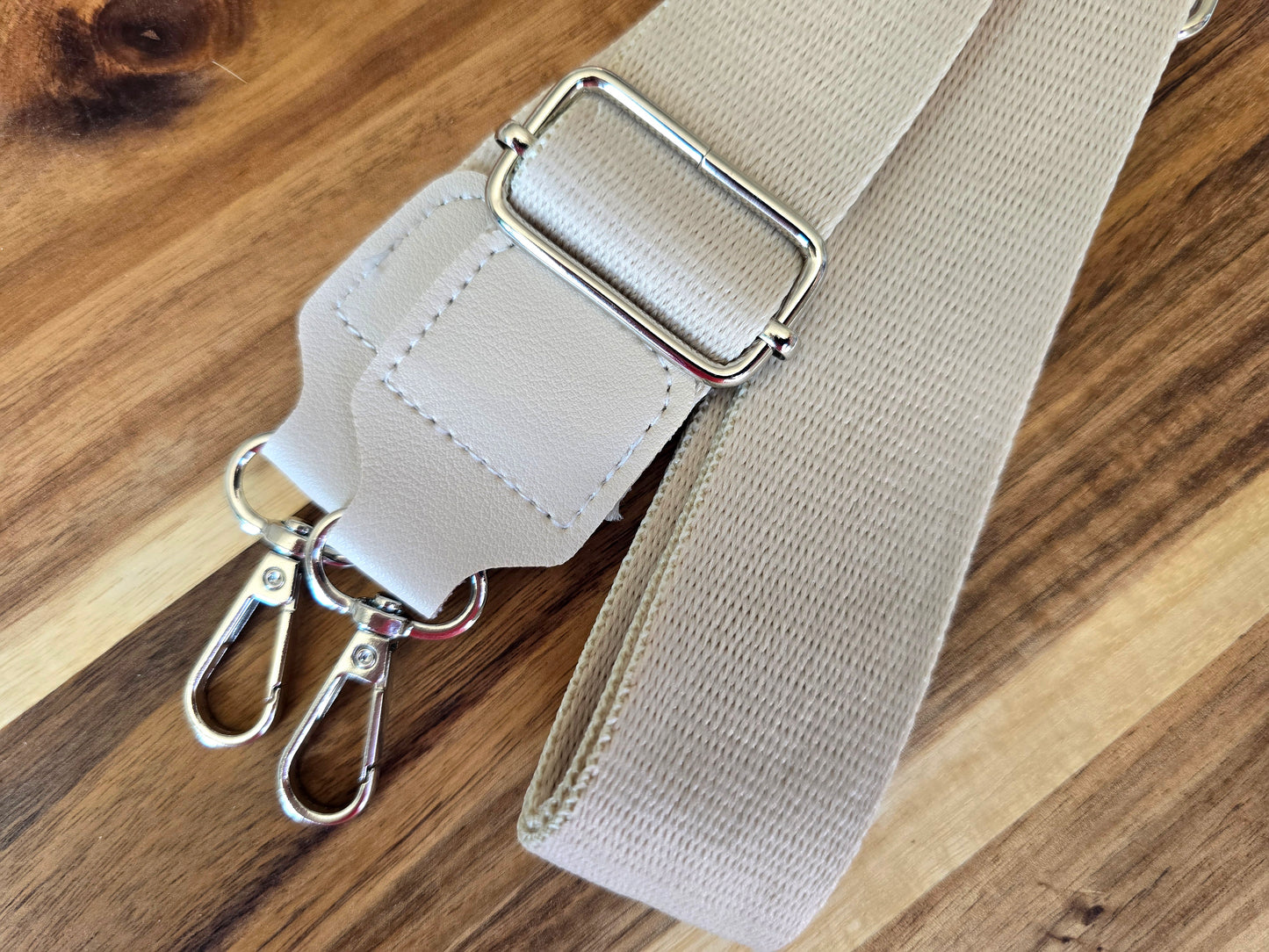 Bag straps plain with silver hardware