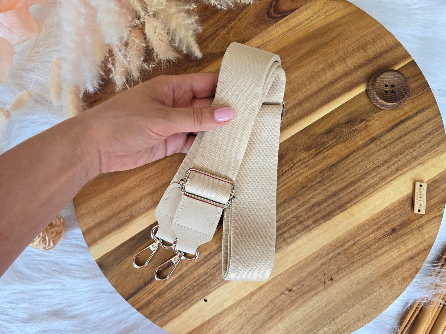 Bag straps plain with silver hardware