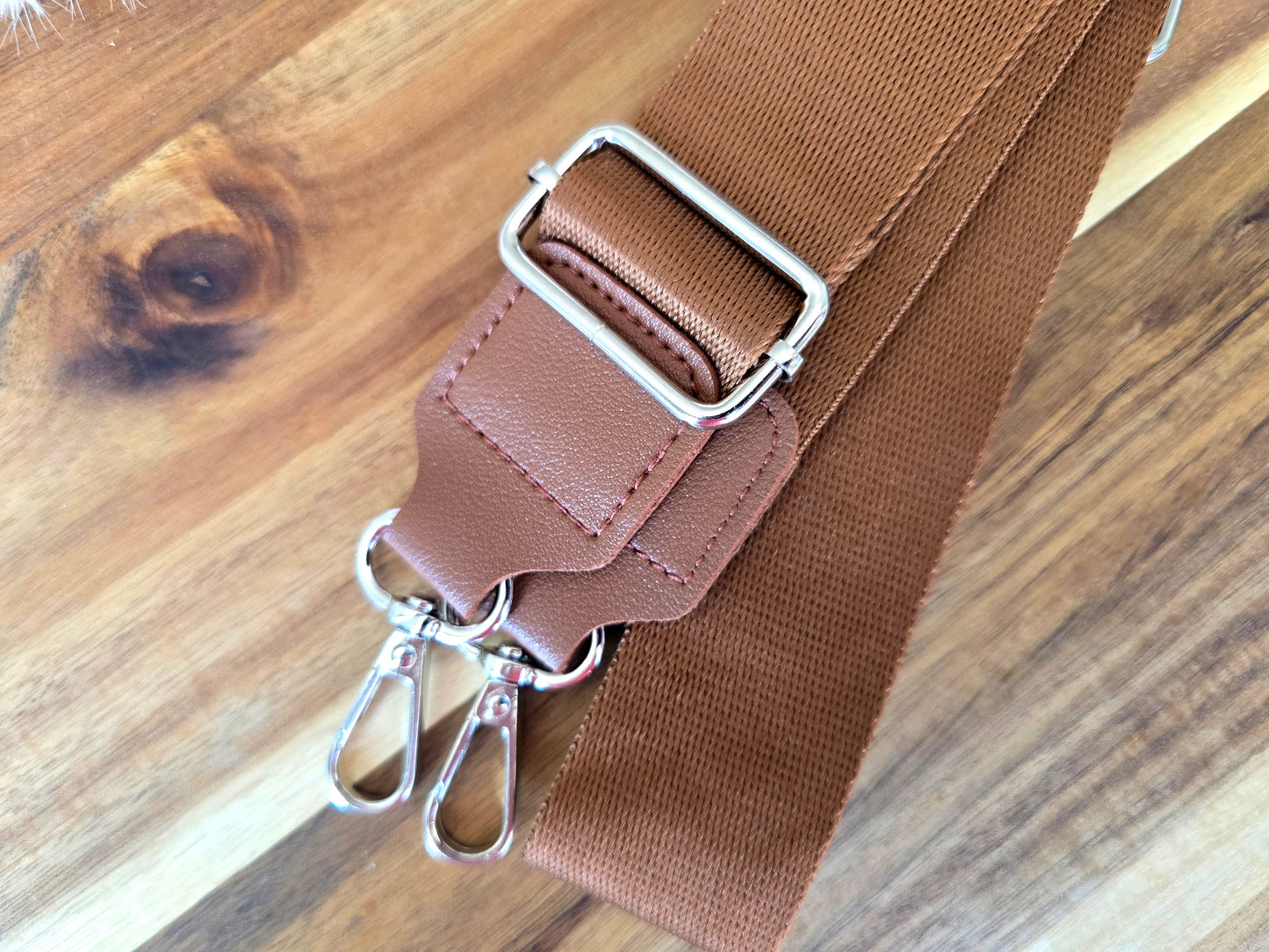 Bag straps plain with silver hardware