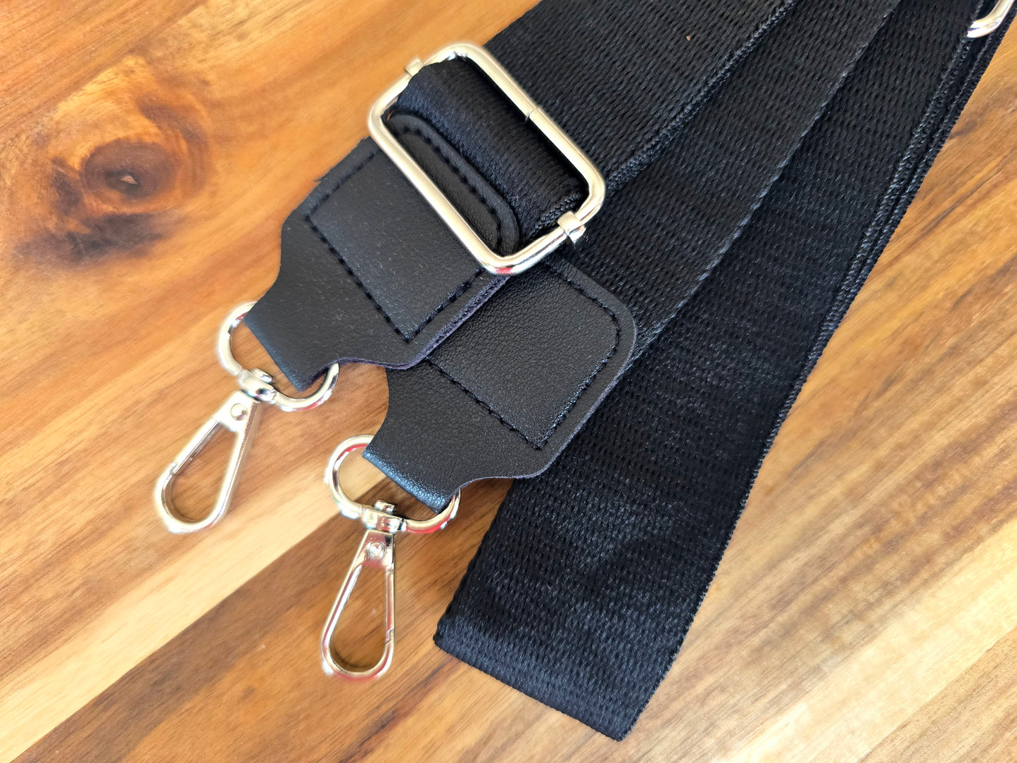 Bag straps plain with silver hardware