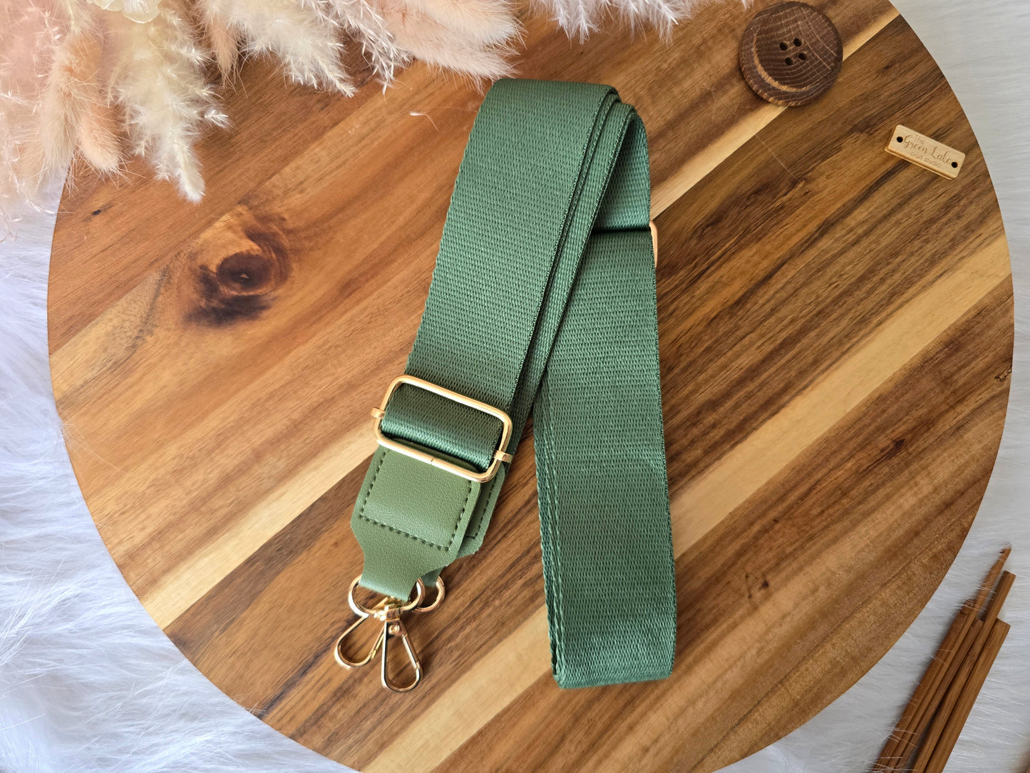 Plain colour bag straps with golden hardware