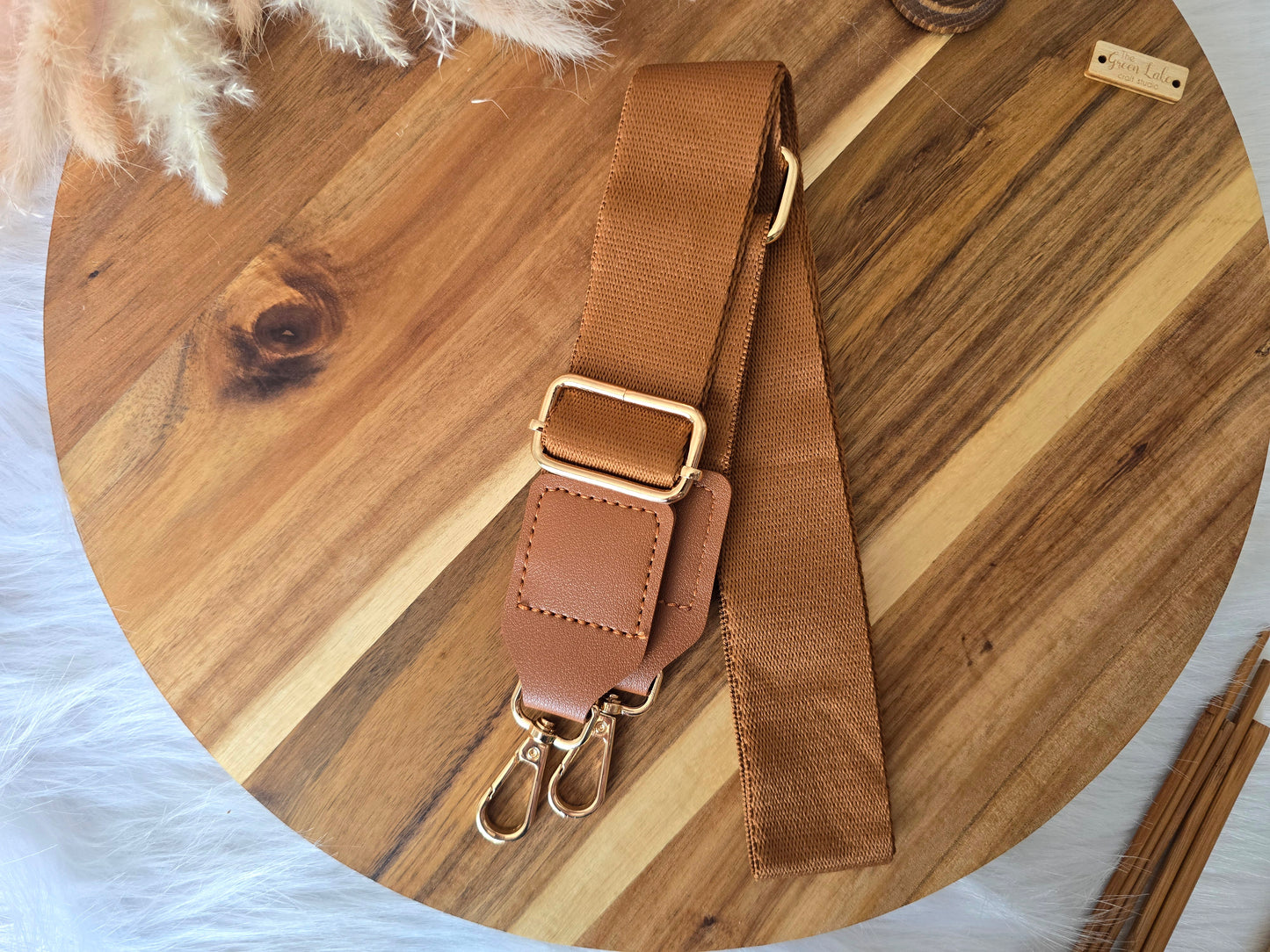 Plain colour bag straps with golden hardware