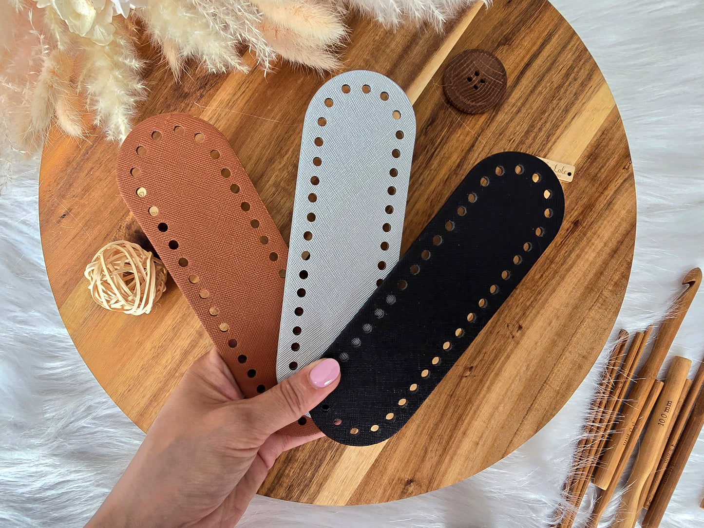 Oval bag bases 18x5.5cm Faux leather