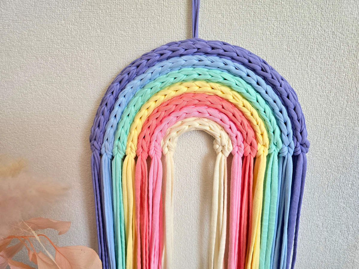 Handmade Crochet Basket: Rainbow Nursery Organizer, ECO Decor Spring colour