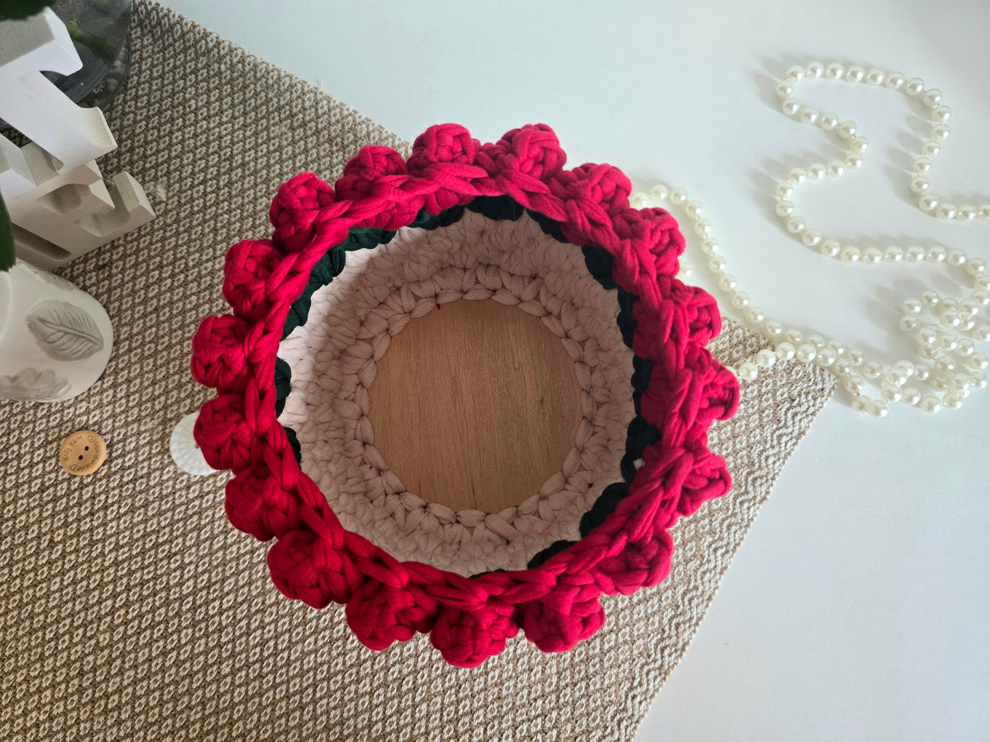 Rose Crochet Basket PDF Pattern