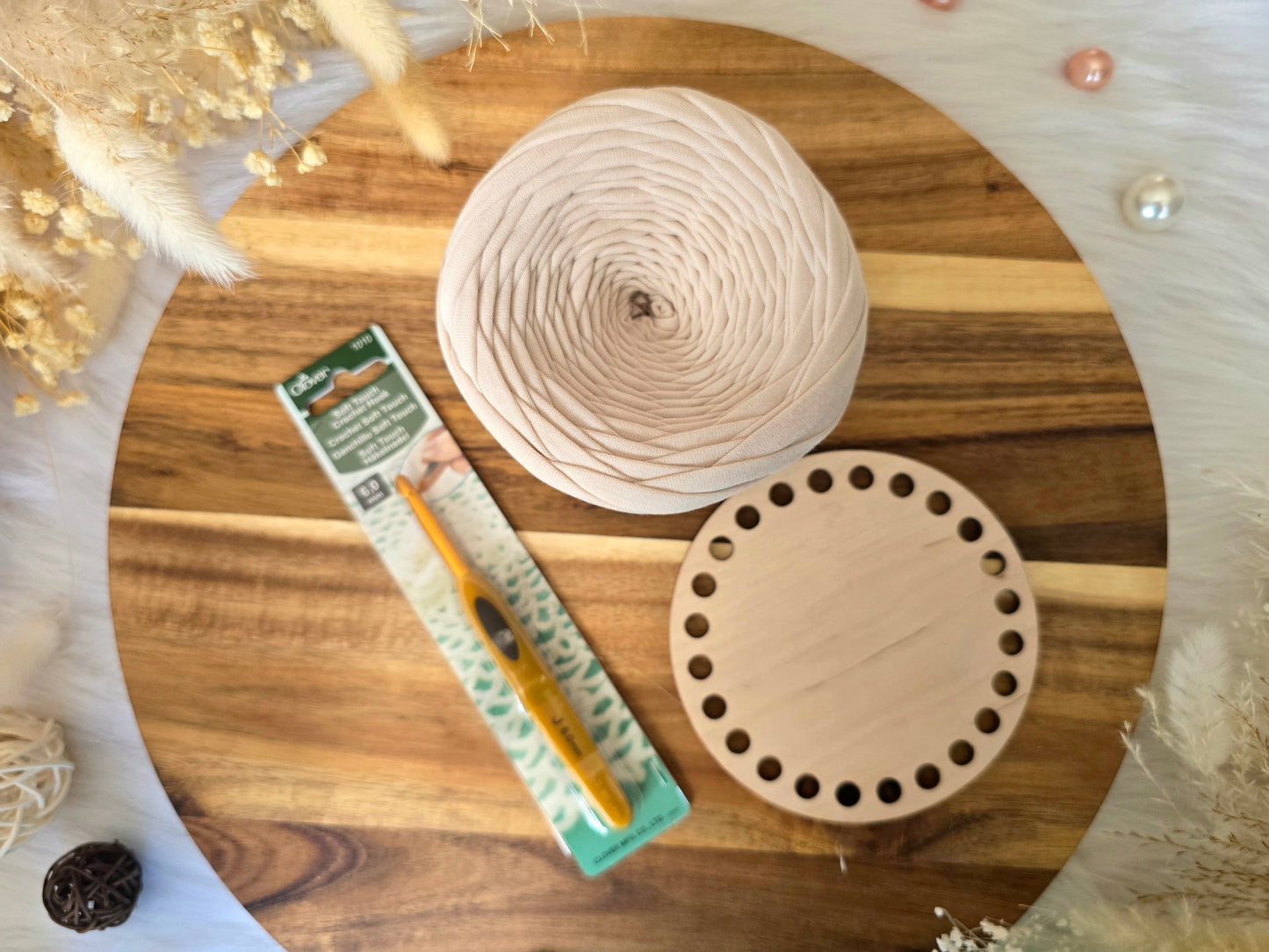 Rose Crochet Basket DIY Kit