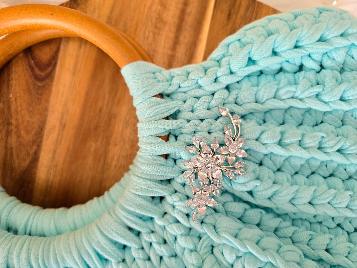 Crochet Gemma Shell Bag with circular handles: various colours