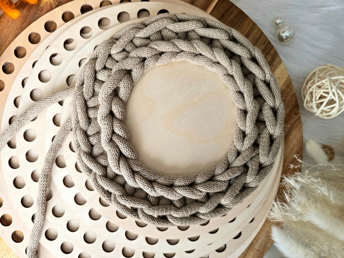 Circular wooden bases with 12mm holes for crochet, coiled or Macrame basket
