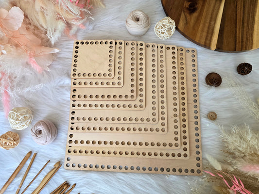 Square Wooden Bases for crochet, coiled or Macrame basket