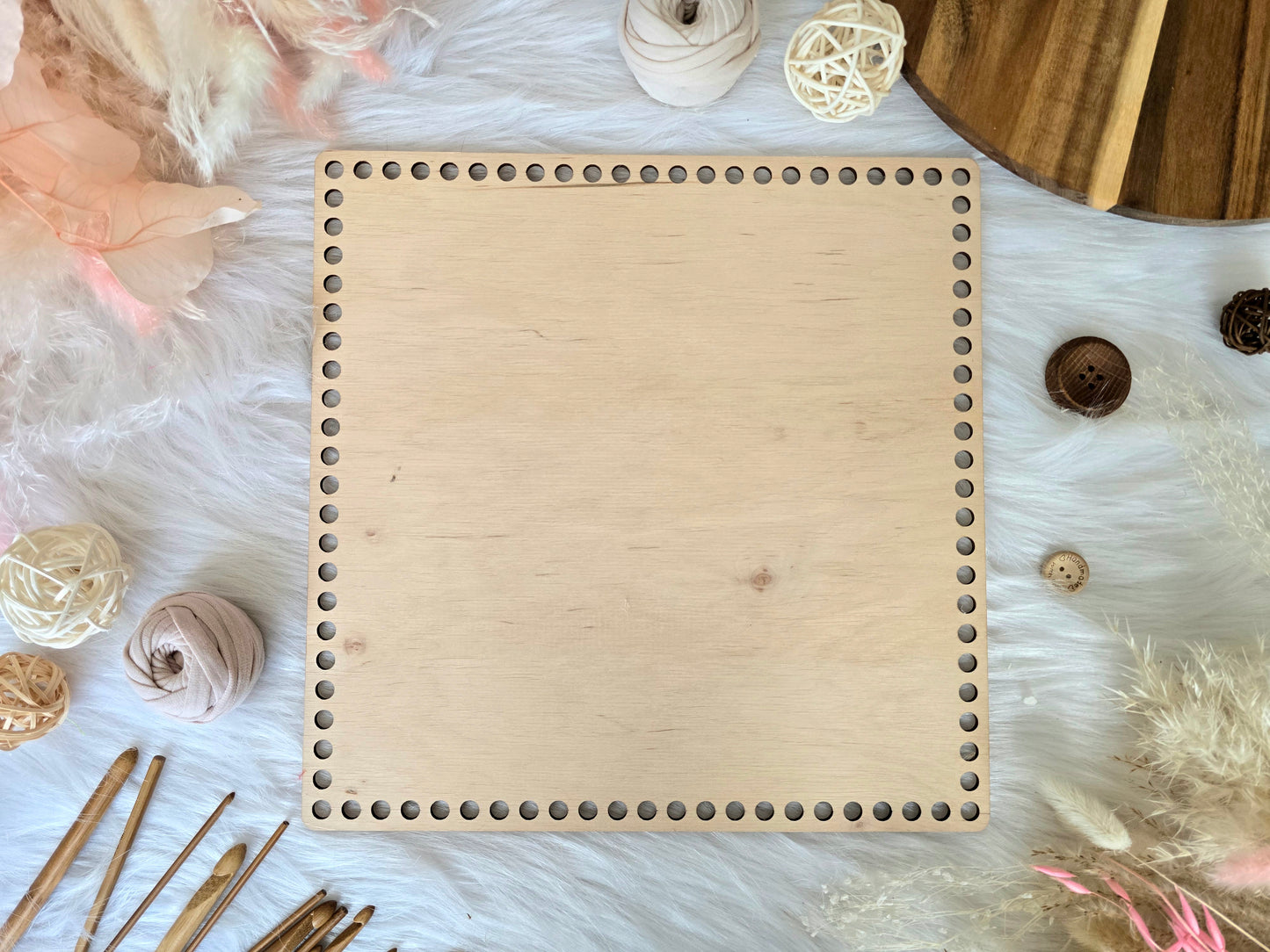 Square Wooden Bases for crochet, coiled or Macrame basket