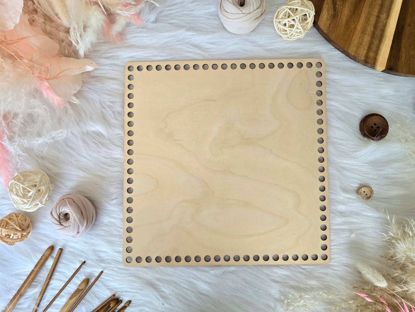 Square Wooden Bases for crochet, coiled or Macrame basket