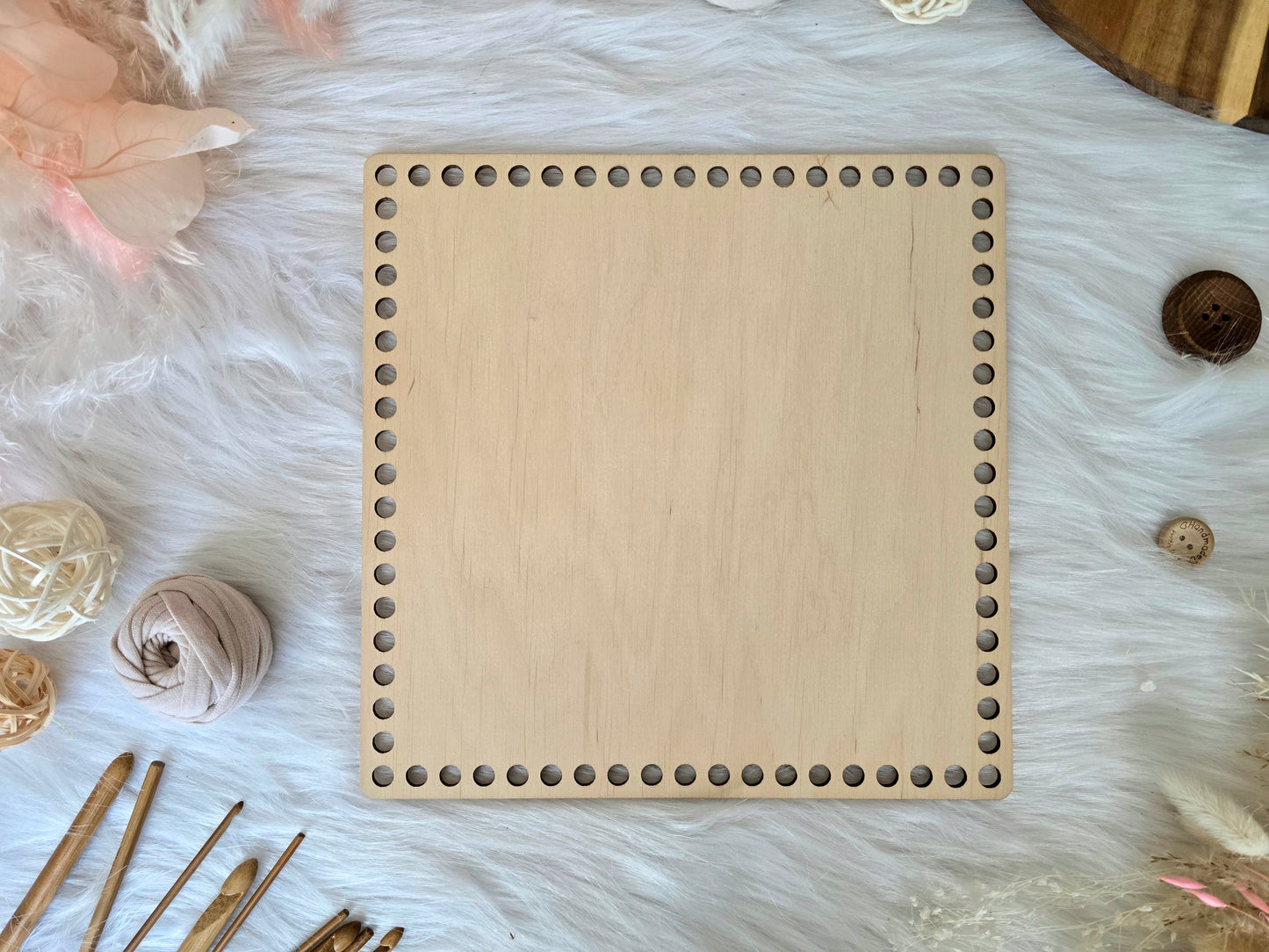 Square Wooden Bases for crochet, coiled or Macrame basket