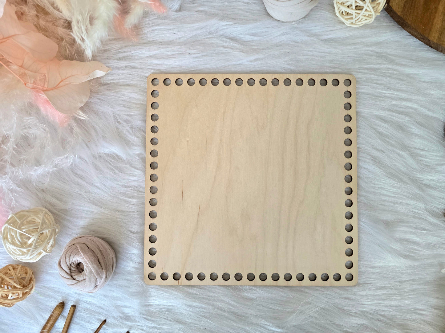 Square Wooden Bases for crochet, coiled or Macrame basket