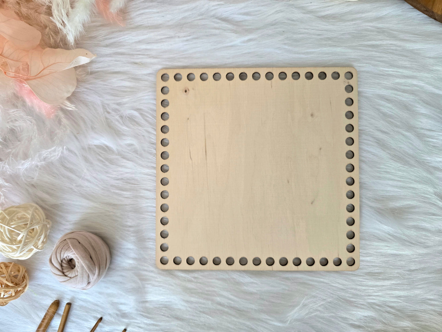 Square Wooden Bases for crochet, coiled or Macrame basket