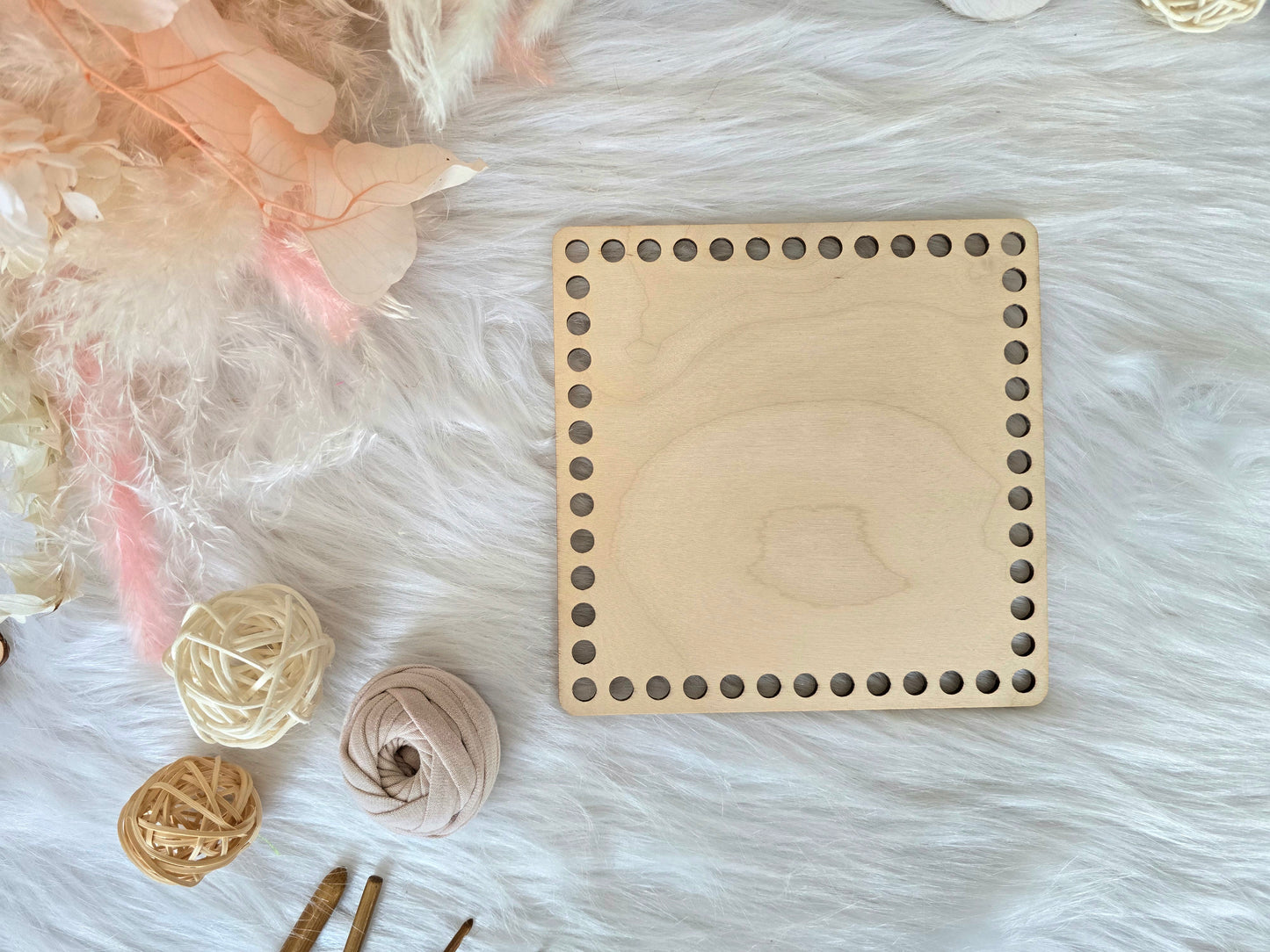 Square Wooden Bases for crochet, coiled or Macrame basket