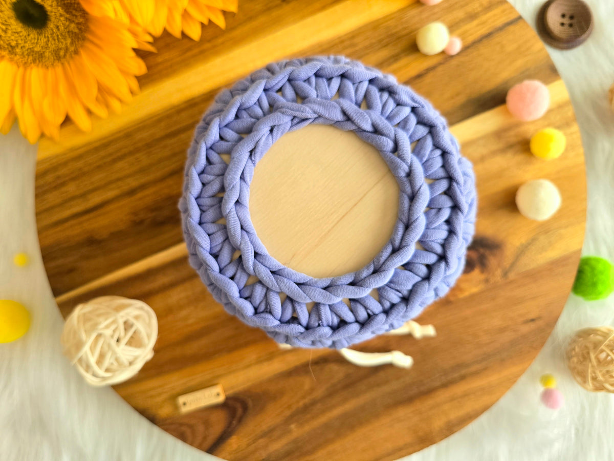 Handmade Crochet Basket: Rainbow Nursery Organizer, ECO Decor Spring colour