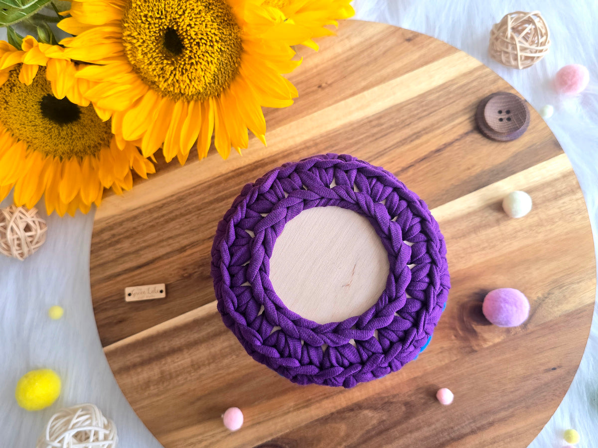 Handmade Crochet Basket: Rainbow Nursery Organizer, ECO Decor Traditional colour