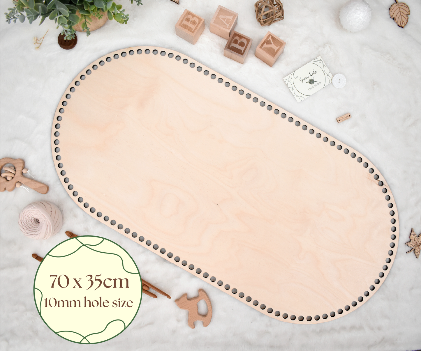 Baby cradle/changing basket wooden bottom