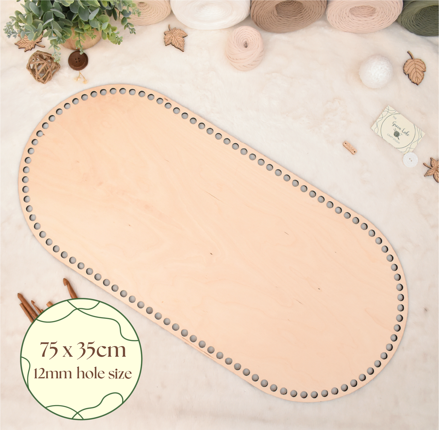 Baby cradle wooden basket bottom 75x35cm with 12mm hole size