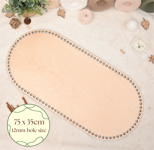 Baby cradle wooden basket bottom 75x35cm with 12mm hole size