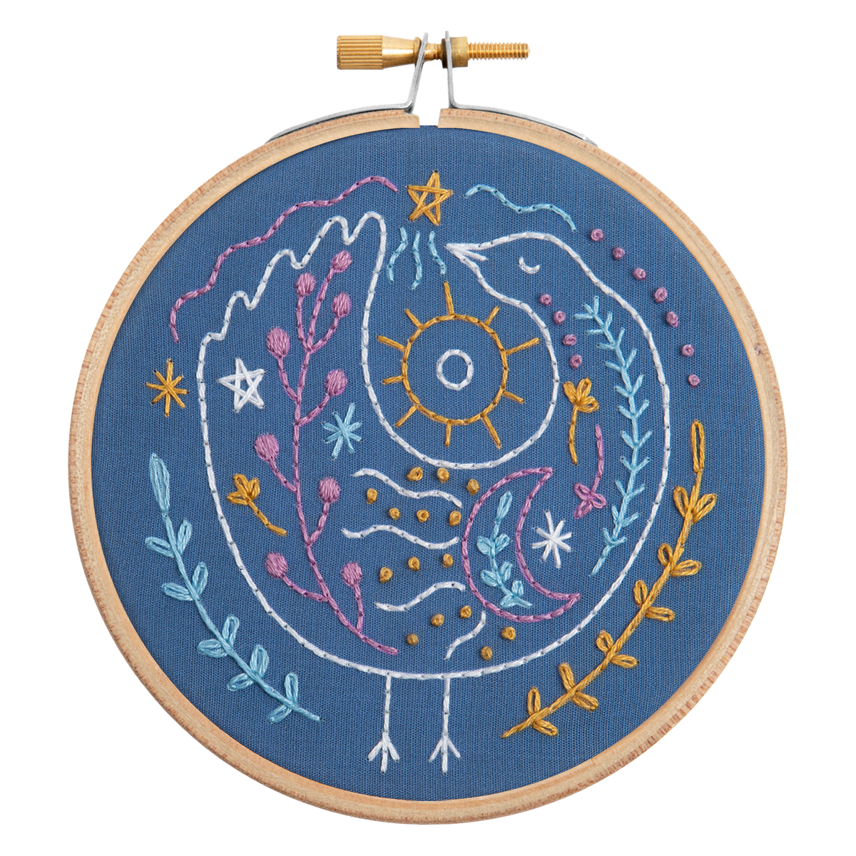 Celestial Bird mini embroidery kit