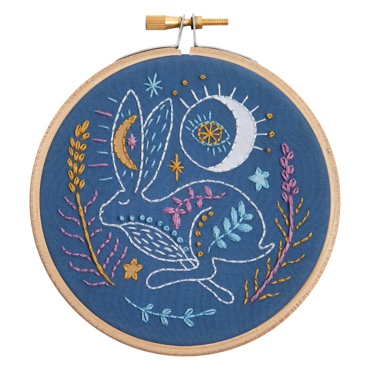 Celestial Hare mini embroidery kit