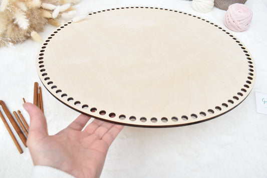 Circular wooden base for crochet or Macrame basket 50cm/19.68"