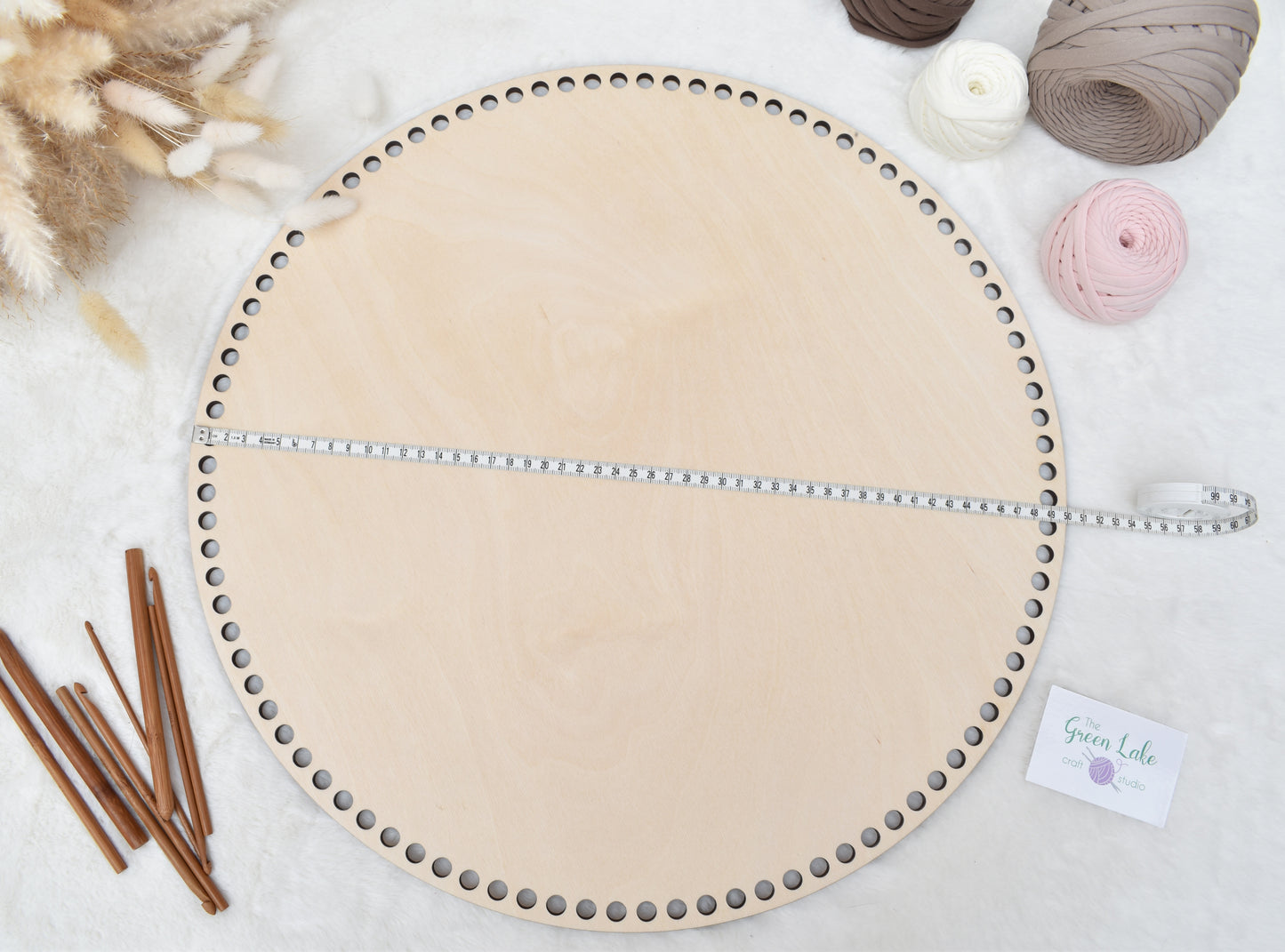 Circular wooden base for crochet or Macrame basket 50cm/19.68"