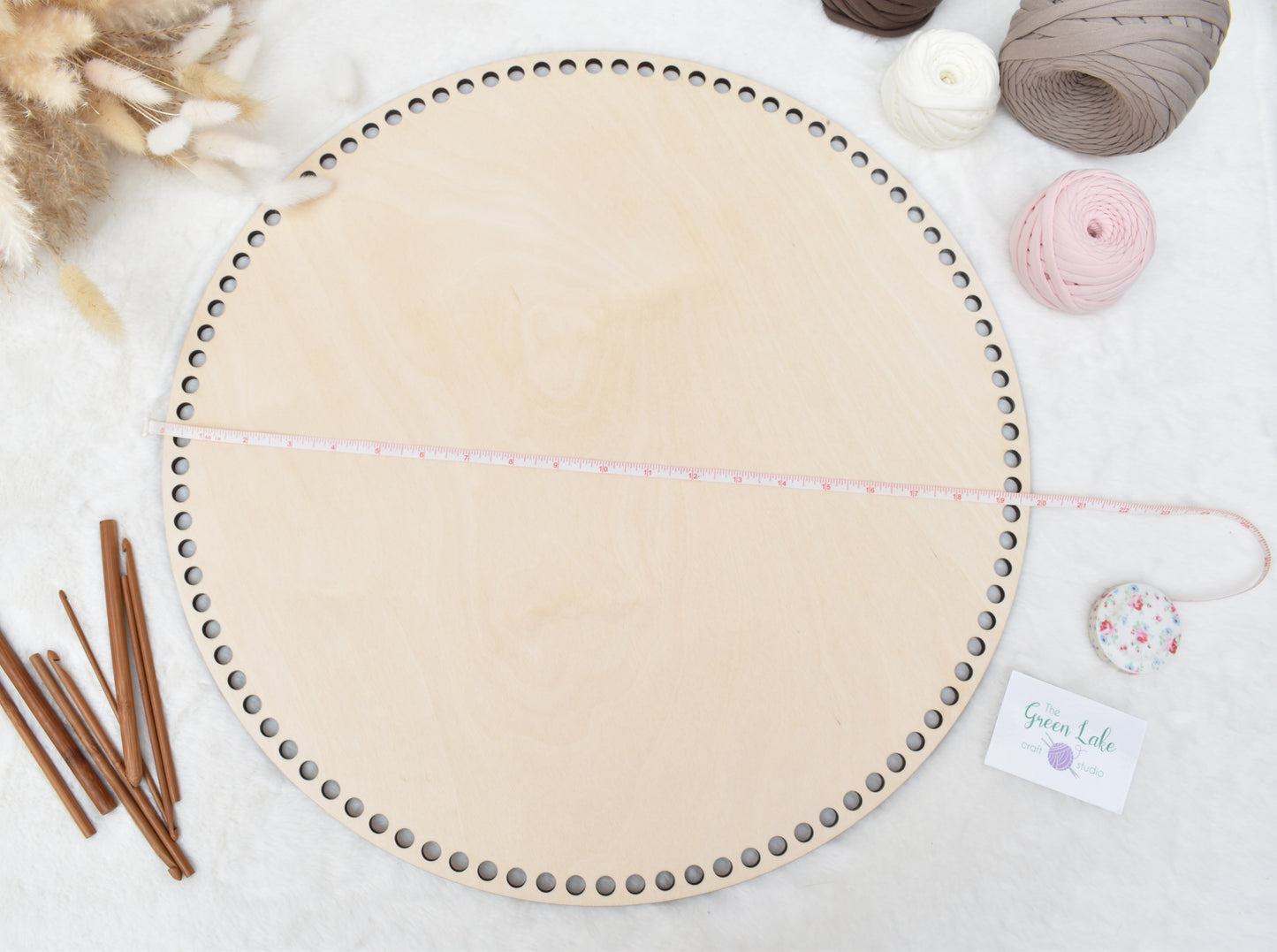 Circular wooden base for crochet or Macrame basket 50cm/19.68"