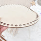 Large 30x25cm rounded rectangle wooden base for crochet basket with 10mm holes