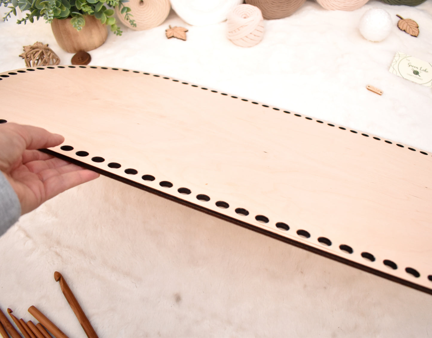 Baby cradle wooden basket bottom 75x35cm with 12mm hole size