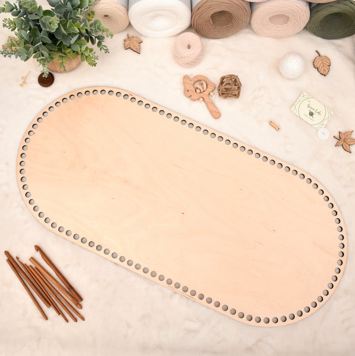 Baby cradle wooden basket bottom 75x35cm with 12mm hole size