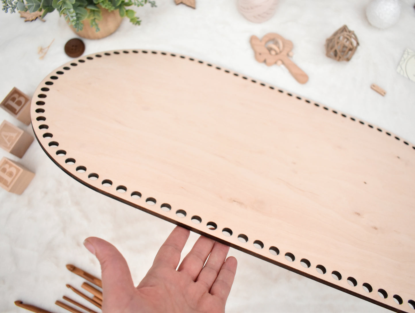 Baby cradle wooden basket bottom 65x35cm with 10mm hole size