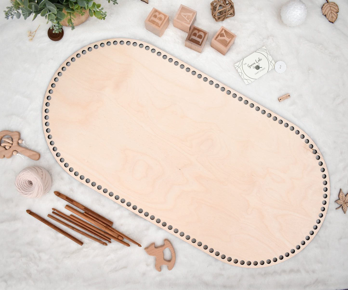 Baby cradle wooden basket bottom 70x35cm with 10mm hole size