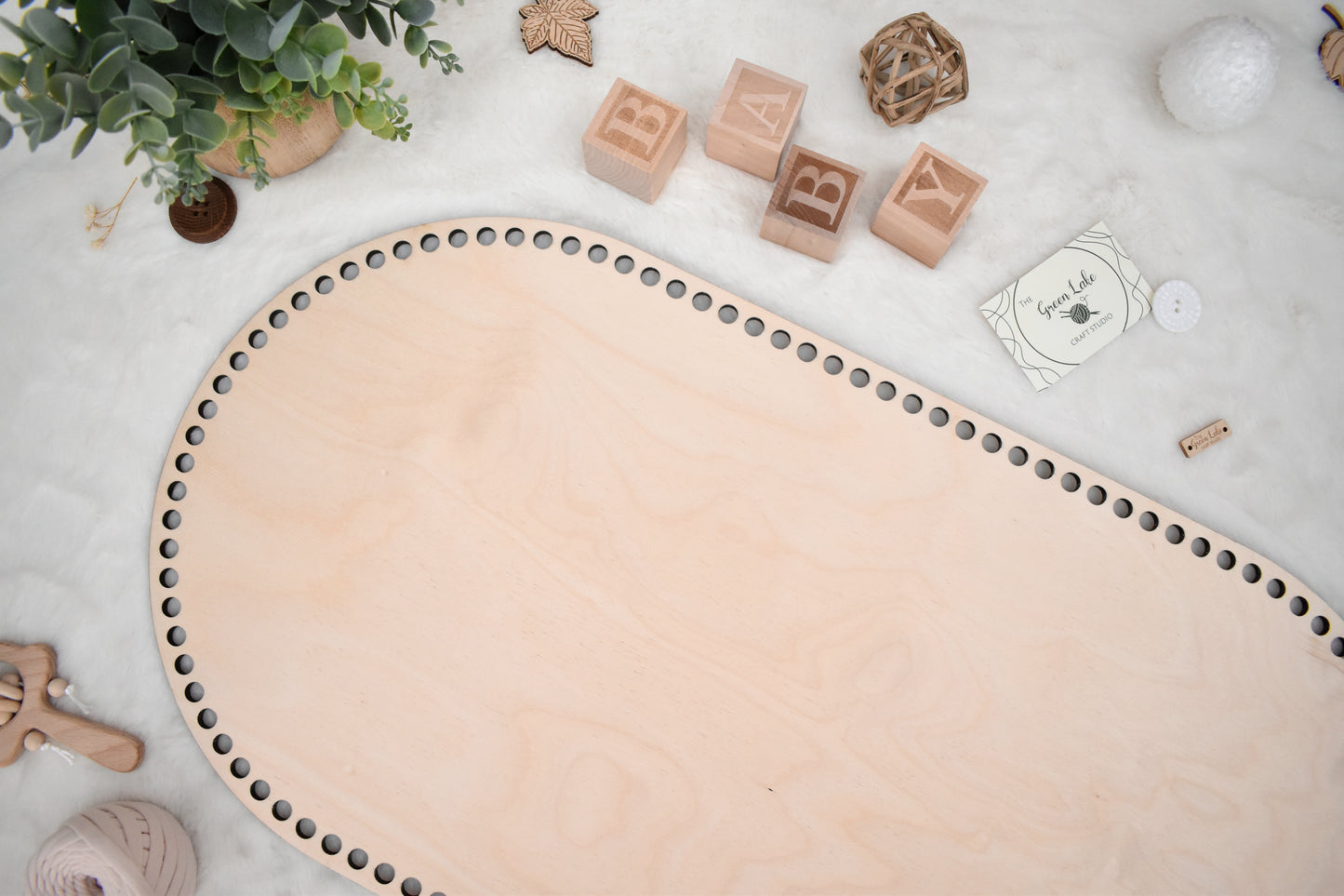 Baby cradle wooden basket bottom 70x35cm with 10mm hole size