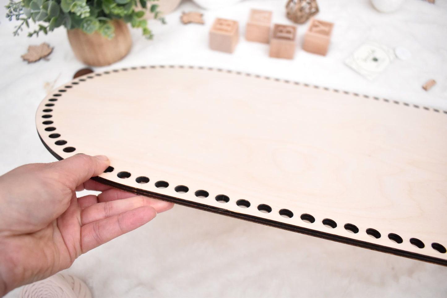 Baby cradle wooden basket bottom 70x35cm with 10mm hole size