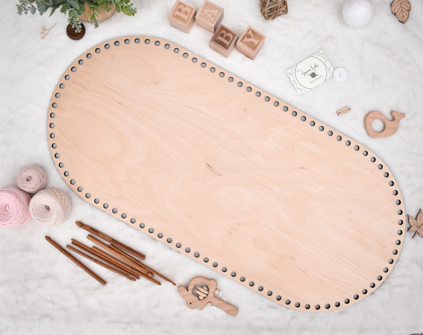 Baby cradle wooden basket bottom 75x35cm with 10mm hole size and 10mm spacing compatible with 9mm cord