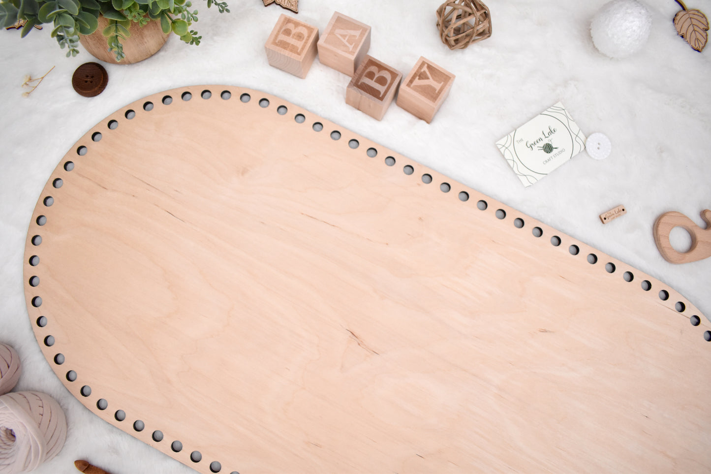 Baby cradle wooden basket bottom 75x35cm with 10mm hole size and 10mm spacing compatible with 9mm cord