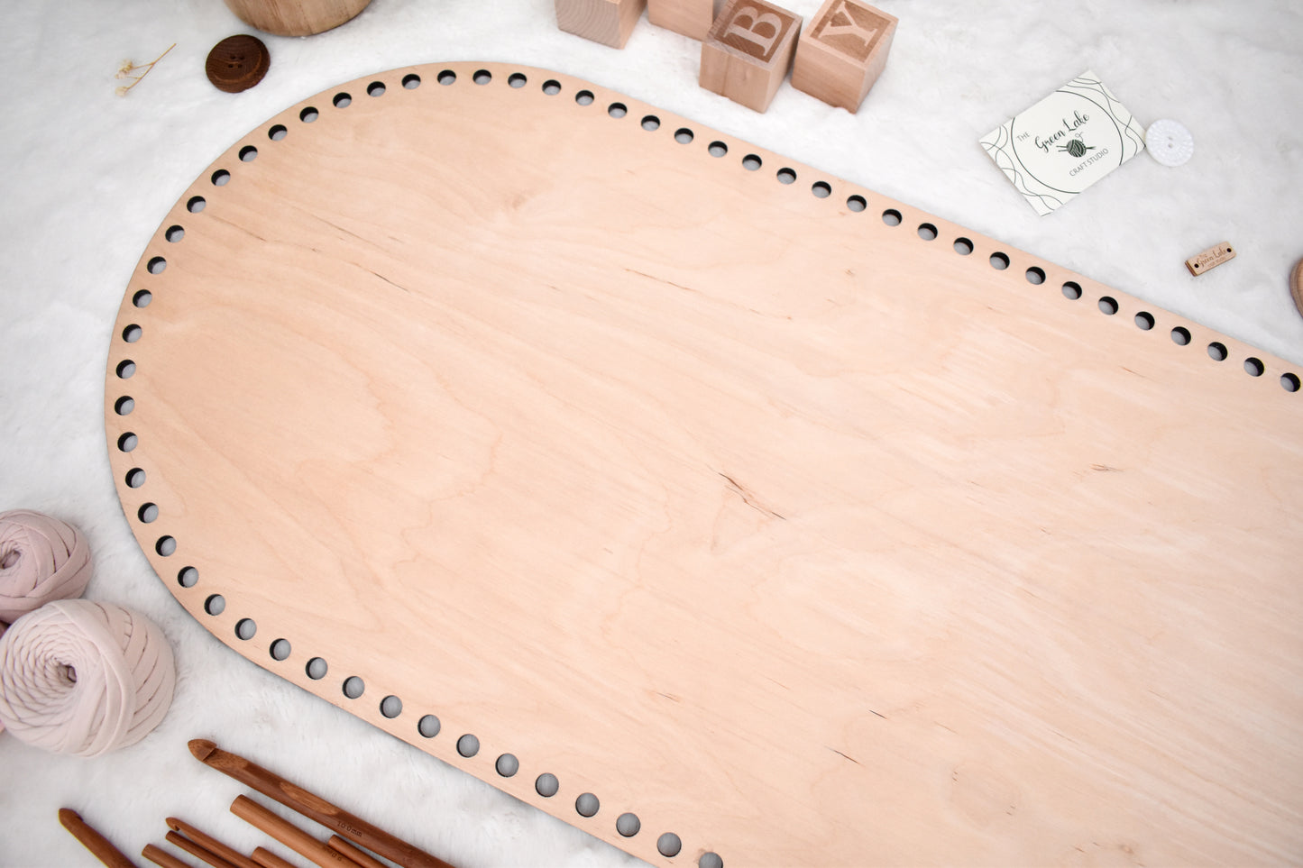 Baby cradle wooden basket bottom 75x35cm with 10mm hole size and 10mm spacing compatible with 9mm cord