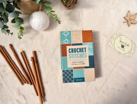 Crochet stitches card deck US terms