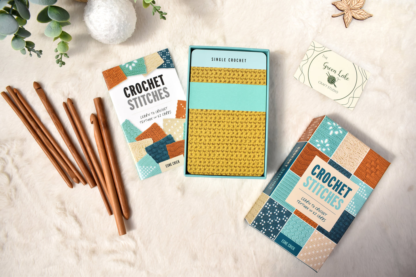 Crochet stitches card deck US terms
