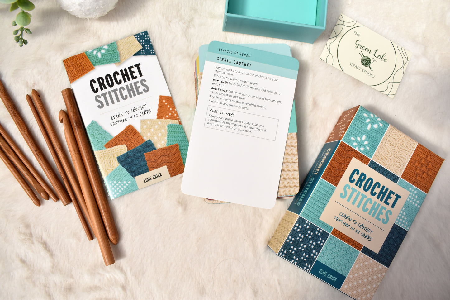 Crochet stitches card deck US terms