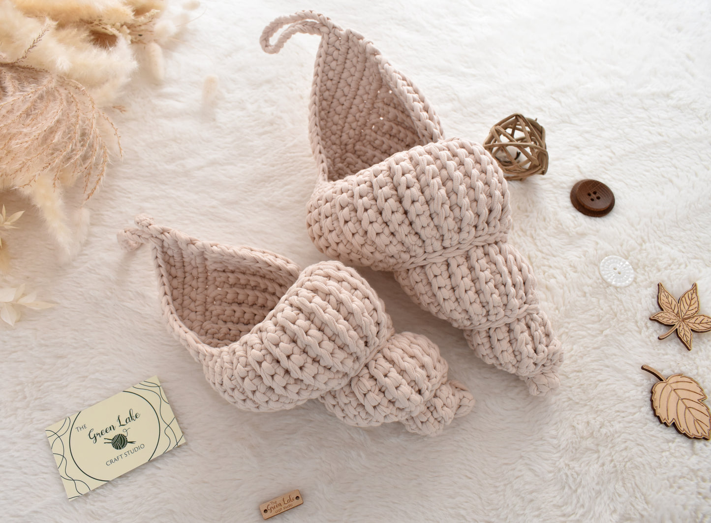 Seashell crochet basket