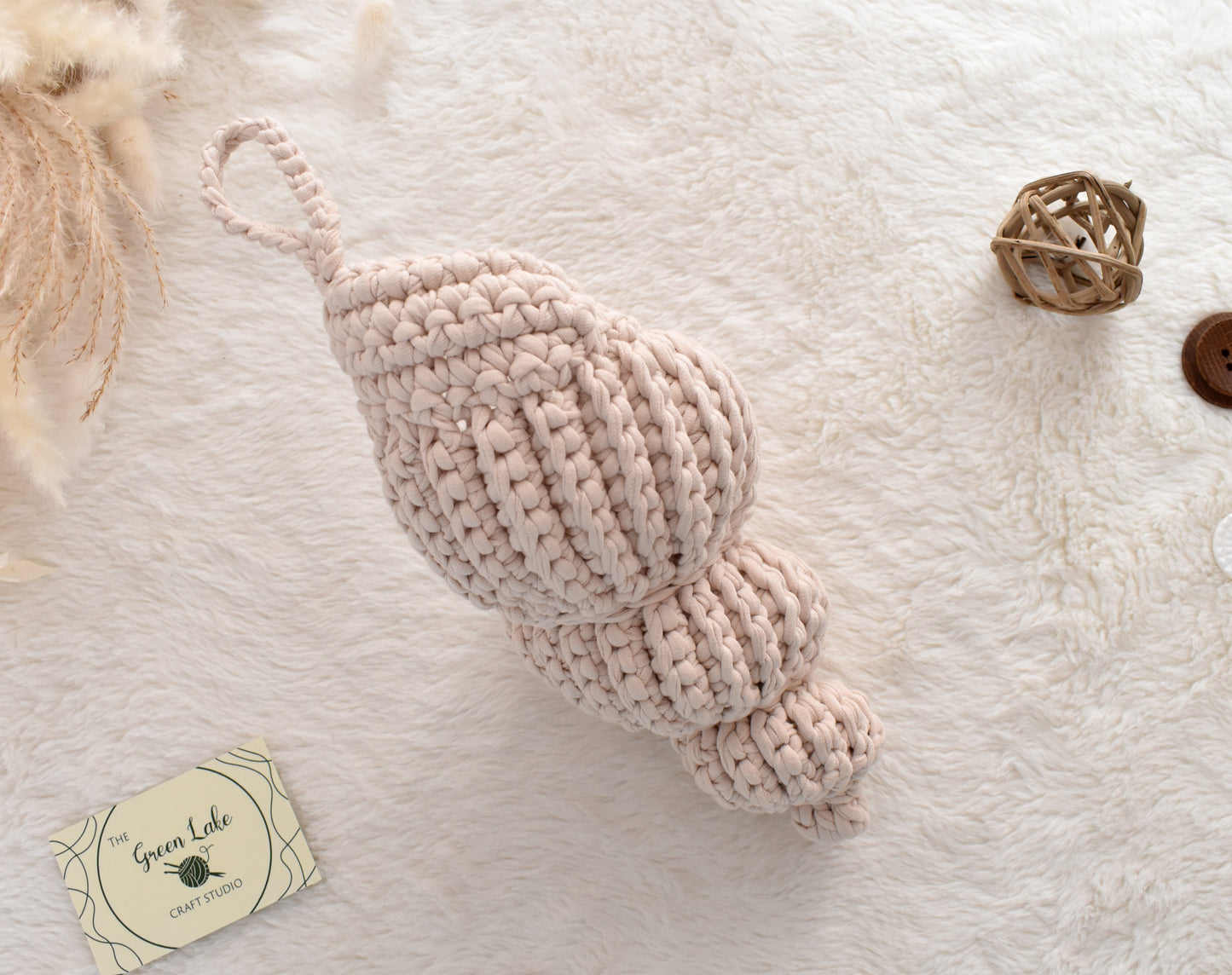 Seashell crochet basket