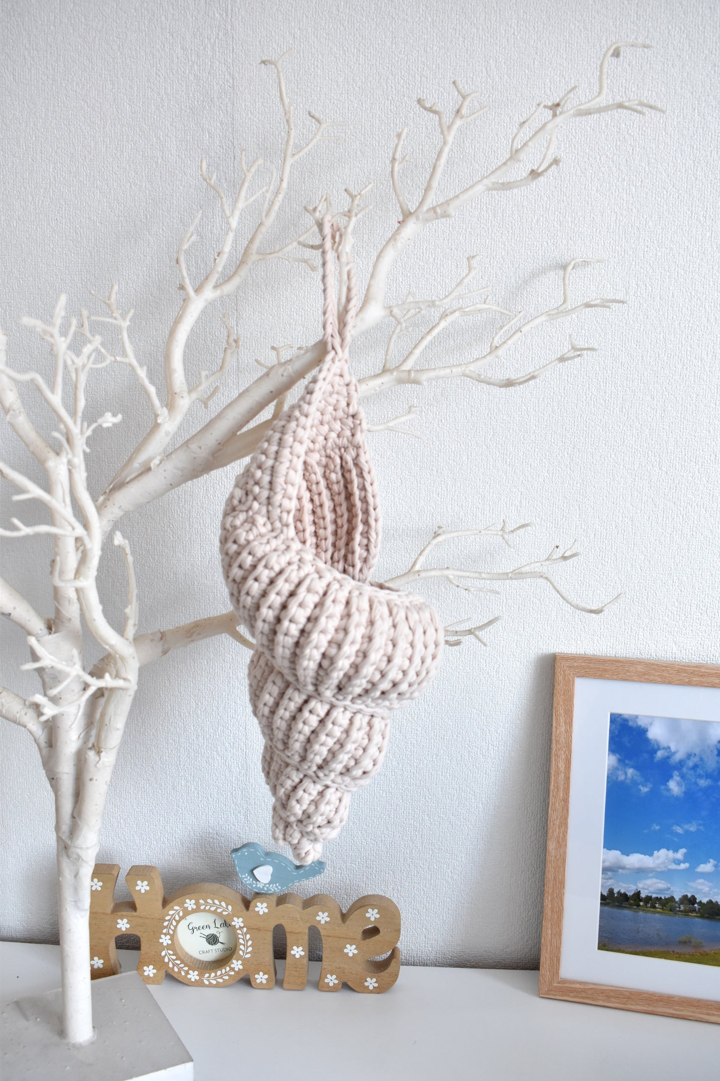 Seashell crochet basket