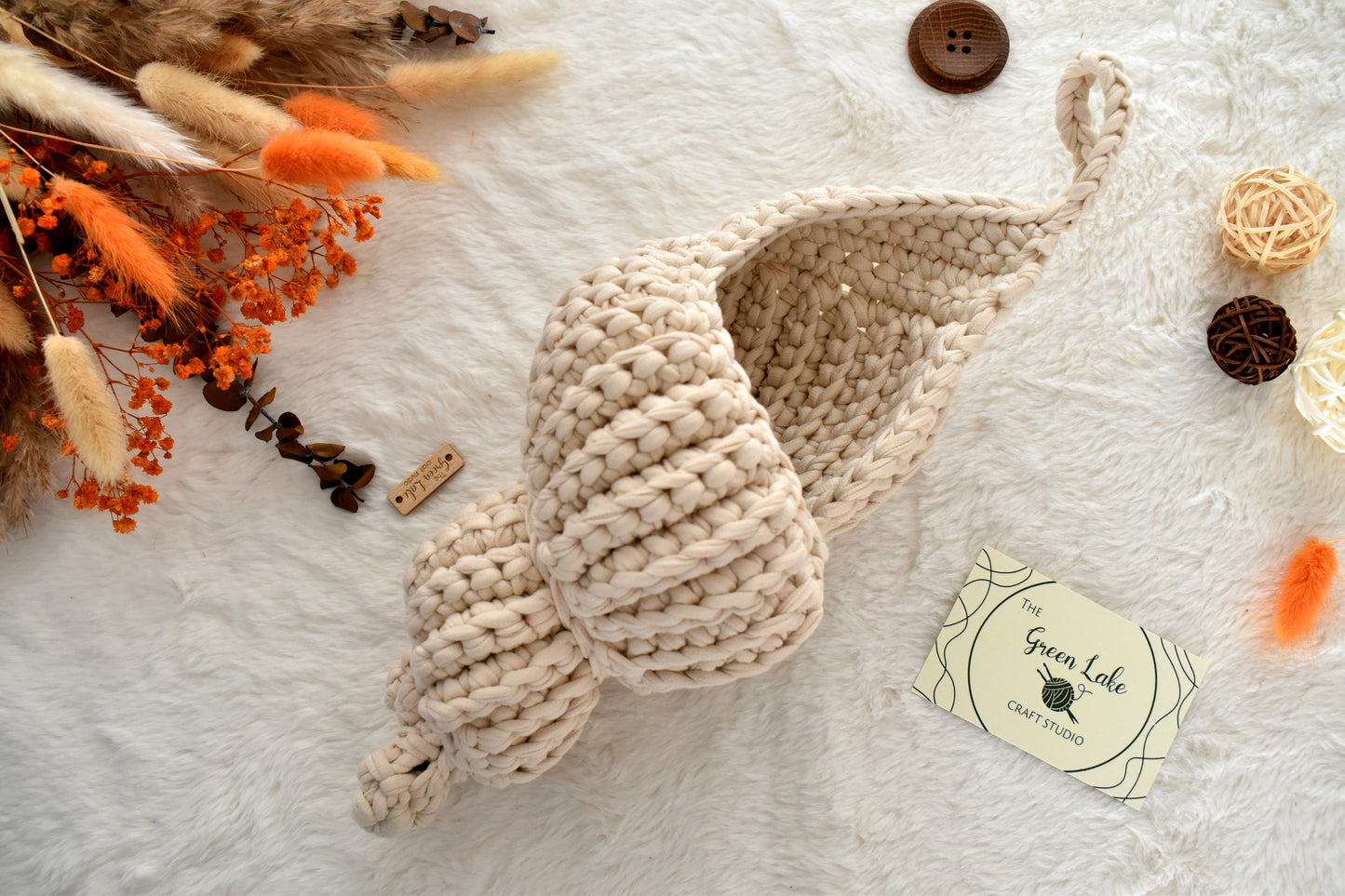 Seashell crochet basket