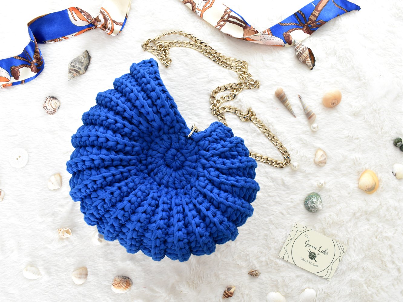 Crochet Ammonite Bag with chain handle