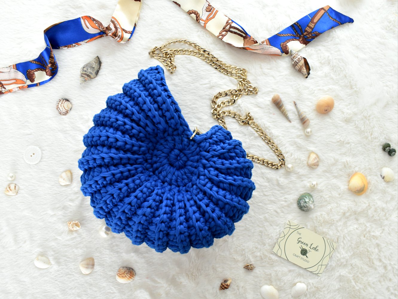 Crochet Ammonite Bag with chain handle