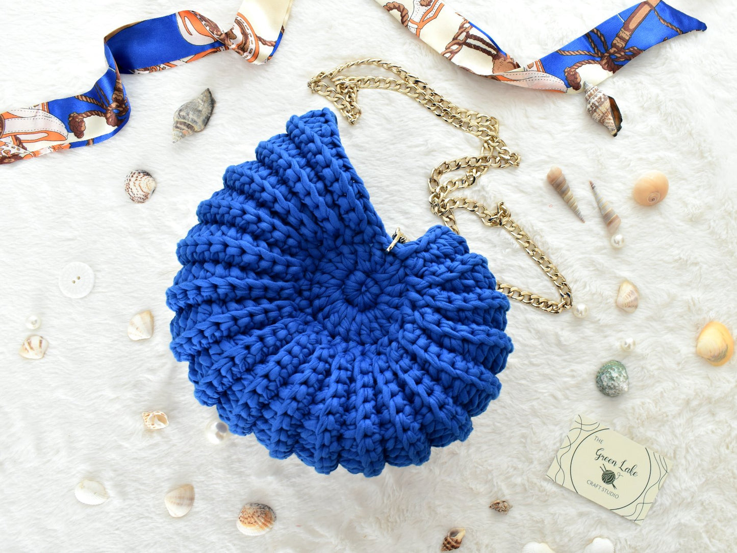 Crochet Ammonite Bag with chain handle