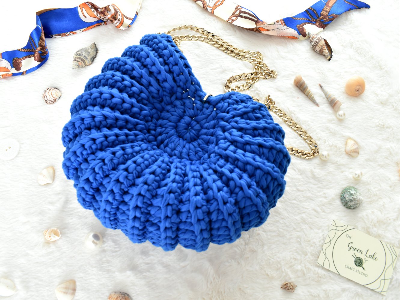 Crochet Ammonite Bag with chain handle